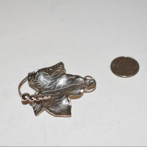 Vintage Sterling Silver Leaf CA Brooch / Pendant